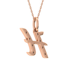 Load image into Gallery viewer, Diamond 1/8 Ct.Tw. Letter H Pendant in 10K Rose Gold