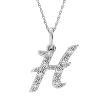 Load image into Gallery viewer, Diamond 1/8 Ct.Tw. Letter H Pendant in 10K White Gold