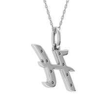 Cargar imagen en el visor de la galería, Diamond 1/8 Ct.Tw. Letter H Pendant in 10K White Gold