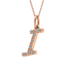 Cargar imagen en el visor de la galería, Diamond 1/8 Ct.Tw. Letter I Pendant in 10K Rose Gold