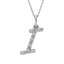 Load image into Gallery viewer, Diamond 1/8 Ct.Tw. Letter I Pendant in 10K White Gold