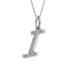 Cargar imagen en el visor de la galería, Diamond 1/8 Ct.Tw. Letter I Pendant in 10K White Gold