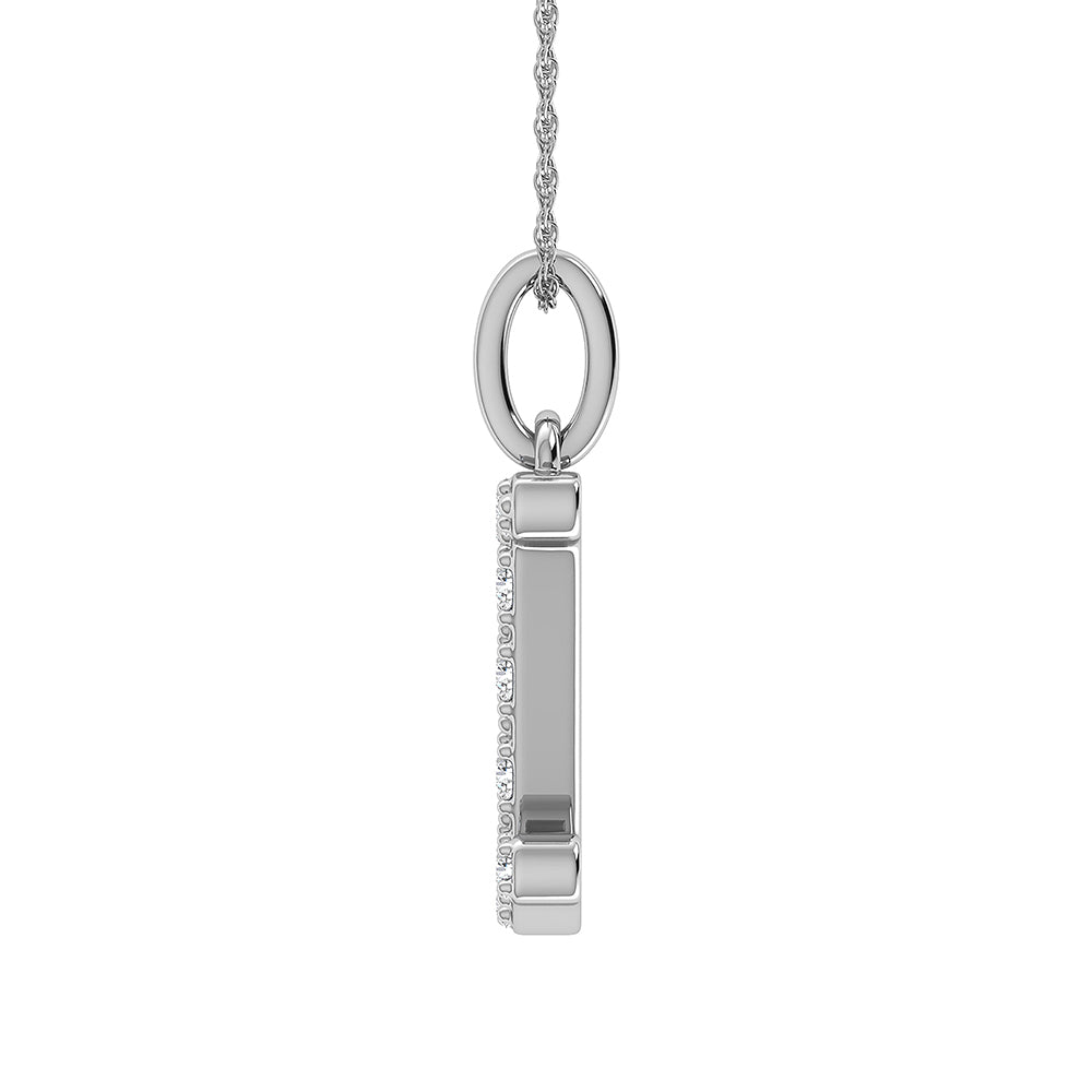 Diamond 1/8 Ct.Tw. Letter I Pendant in 10K White Gold