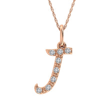 Load image into Gallery viewer, Diamond 1/8 Ct.Tw. Letter J Pendant in 10K Rose Gold