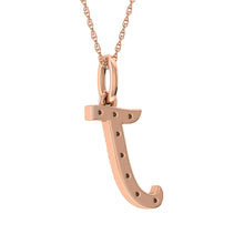 Load image into Gallery viewer, Diamond 1/8 Ct.Tw. Letter J Pendant in 10K Rose Gold