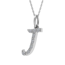 Cargar imagen en el visor de la galería, Diamond 1/8 Ct.Tw. Letter J Pendant in 10K White Gold