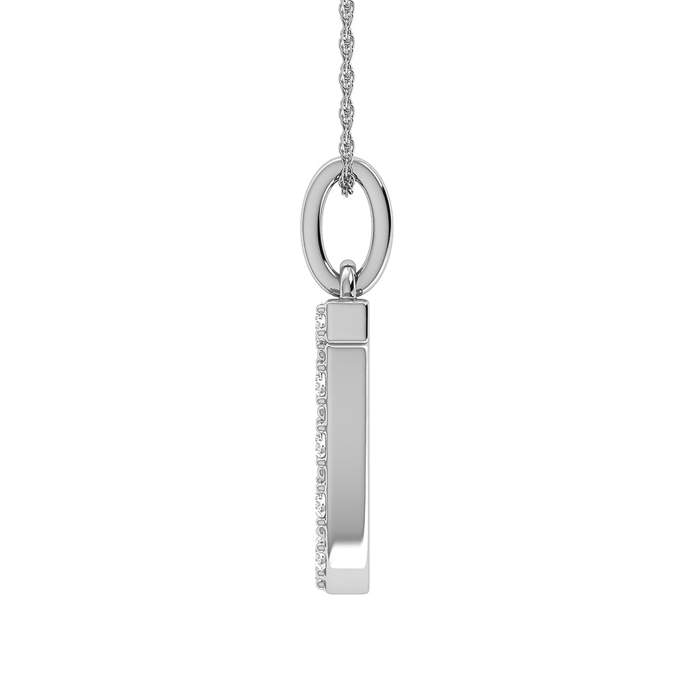 Diamond 1/8 Ct.Tw. Letter J Pendant in 10K White Gold