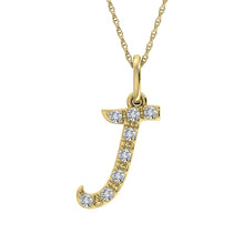 Cargar imagen en el visor de la galería, Diamond 1/8 Ct.Tw. Letter J Pendant in 10K Yellow Gold