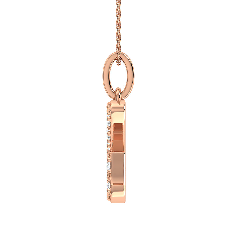 Diamond 1/8 Ct.Tw. Letter K Pendant in 10K Rose Gold