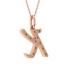 Cargar imagen en el visor de la galería, Diamond 1/8 Ct.Tw. Letter K Pendant in 10K Rose Gold