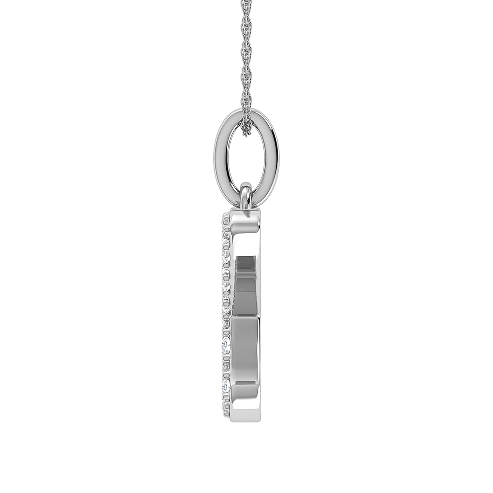 Diamond 1/8 Ct.Tw. Letter K Pendant in 10K White Gold