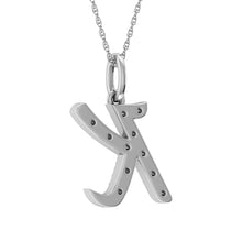 Load image into Gallery viewer, Diamond 1/8 Ct.Tw. Letter K Pendant in 10K White Gold