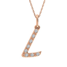 Cargar imagen en el visor de la galería, Diamond 1/8 Ct.Tw. Letter L Pendant in 10K Rose Gold