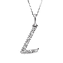 Load image into Gallery viewer, Diamond 1/8 Ct.Tw. Letter L Pendant in 10K White Gold