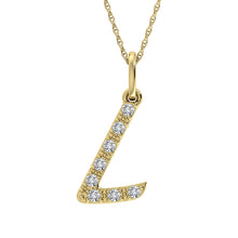 Load image into Gallery viewer, Diamond 1/8 Ct.Tw. Letter L Pendant in 10K Yellow Gold