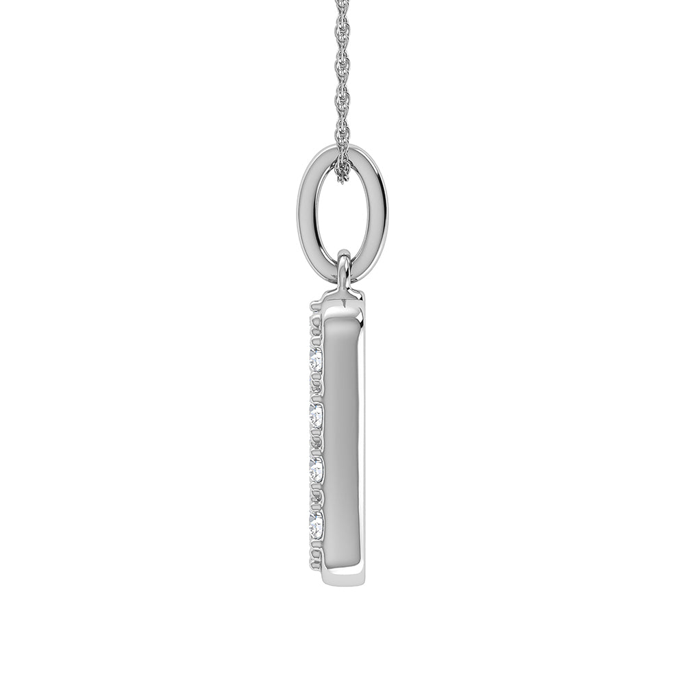 Diamond 1/8 Ct.Tw. Letter M Pendant in 10K White Gold