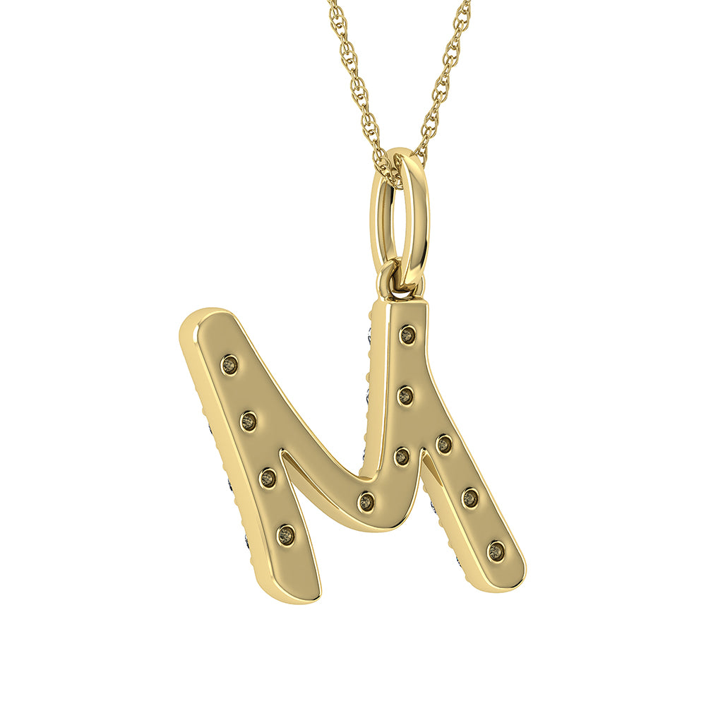 Diamond 1/8 Ct.Tw. Letter M Pendant in 10K Yellow Gold