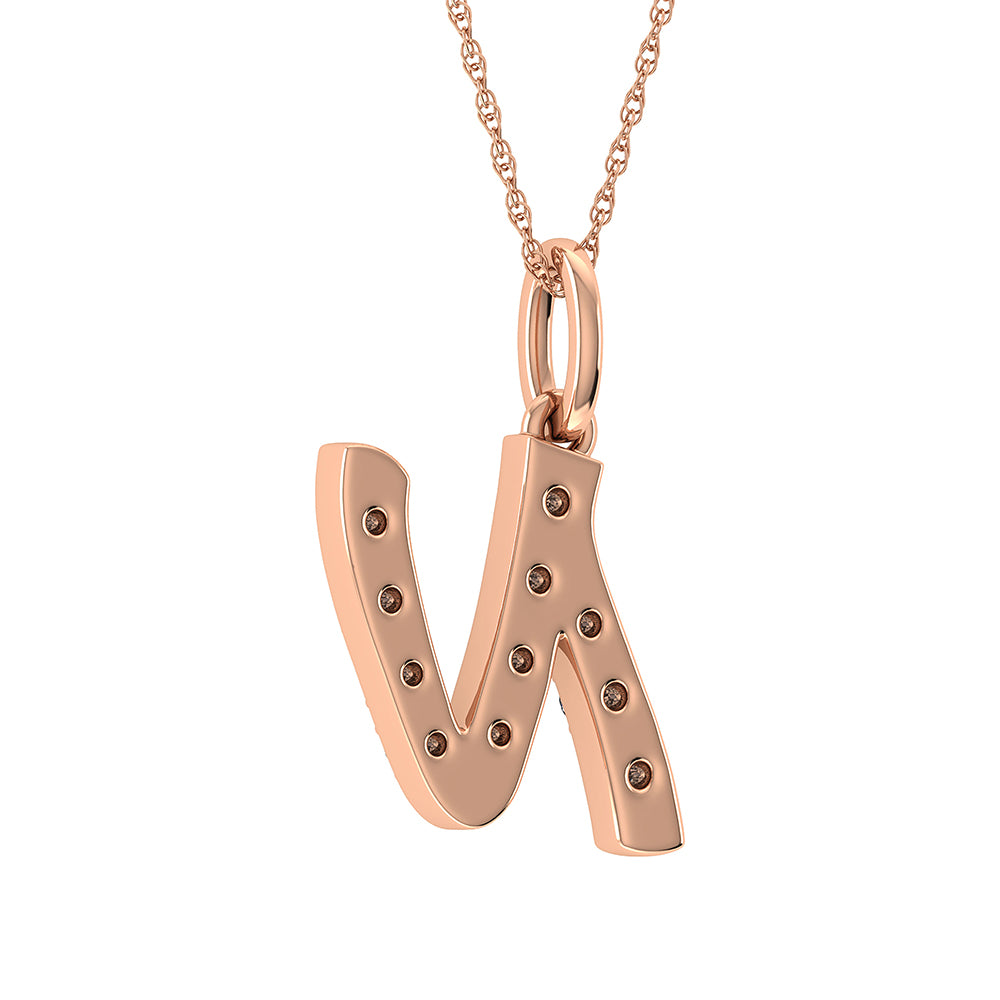 Diamond 1/8 Ct.Tw. Letter N Pendant in 10K Rose Gold