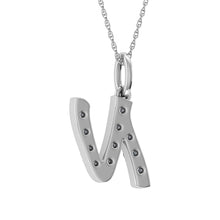 Load image into Gallery viewer, Diamond 1/8 Ct.Tw. Letter N Pendant in 10K White Gold