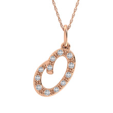 Load image into Gallery viewer, Diamond 1/8 Ct.Tw. Letter O Pendant in 10K Rose Gold