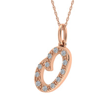 Load image into Gallery viewer, Diamond 1/8 Ct.Tw. Letter O Pendant in 10K Rose Gold