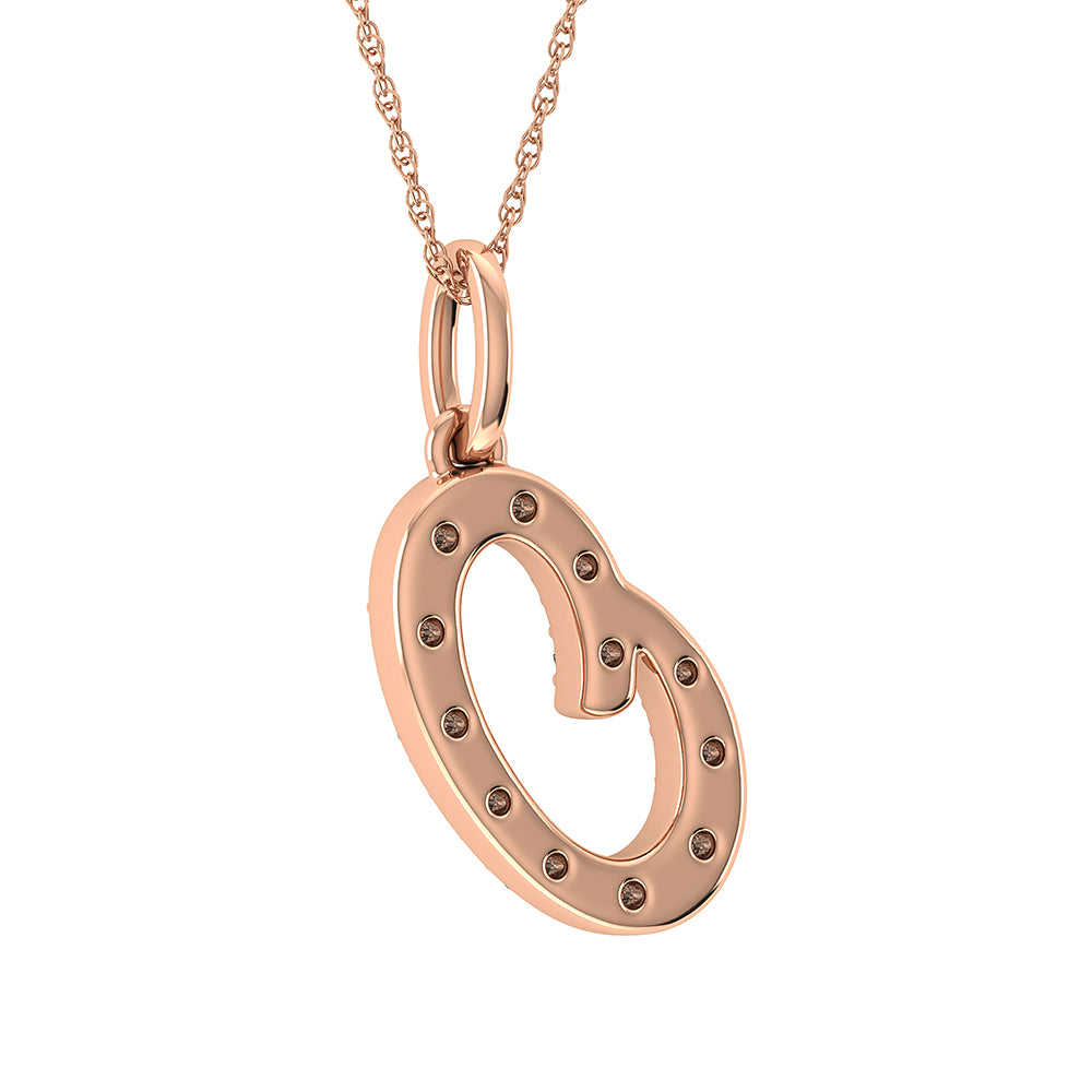 Diamond 1/8 Ct.Tw. Letter O Pendant in 10K Rose Gold