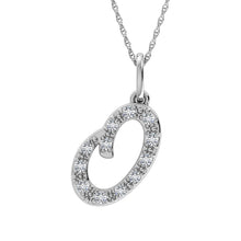 Load image into Gallery viewer, Diamond 1/8 Ct.Tw. Letter O Pendant in 10K White Gold