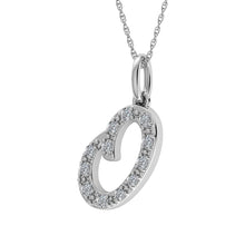 Load image into Gallery viewer, Diamond 1/8 Ct.Tw. Letter O Pendant in 10K White Gold