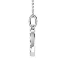 Load image into Gallery viewer, Diamond 1/8 Ct.Tw. Letter O Pendant in 10K White Gold