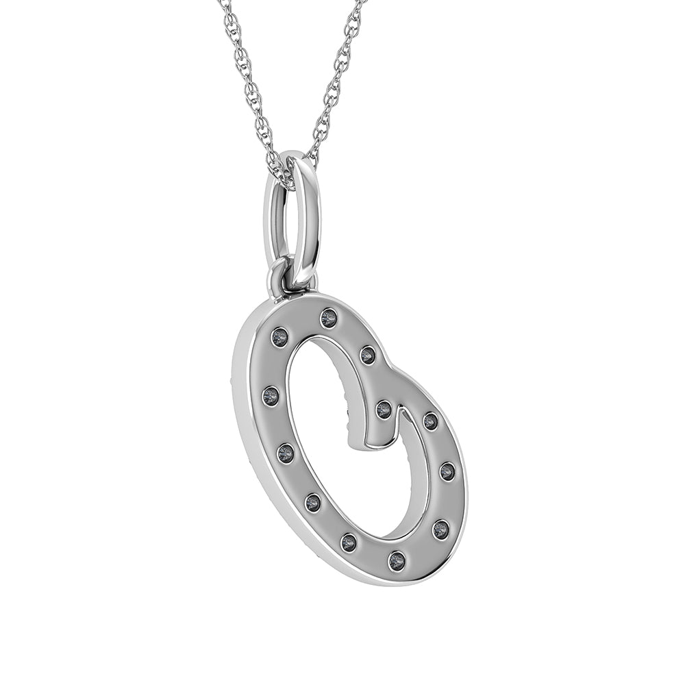 Diamond 1/8 Ct.Tw. Letter O Pendant in 10K White Gold