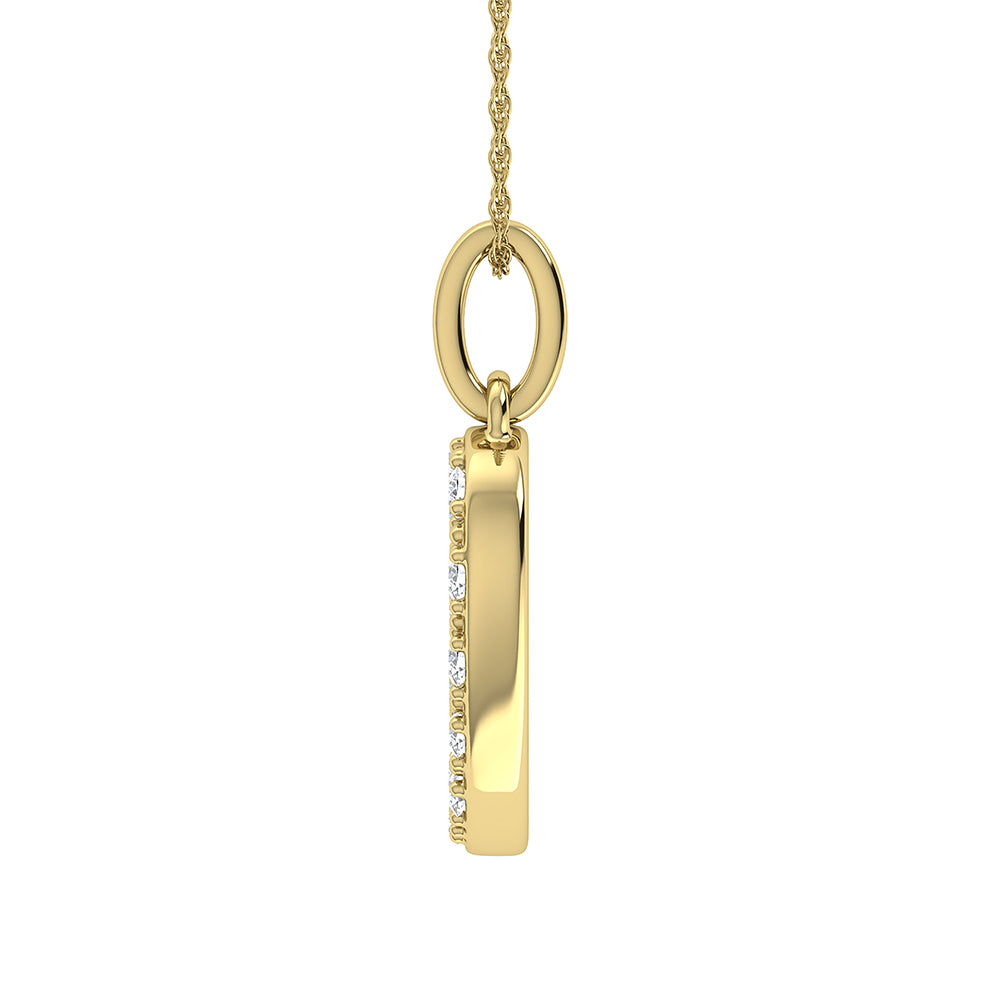 Diamond 1/8 Ct.Tw. Letter O Pendant in 10K Yellow Gold