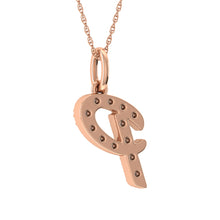 Load image into Gallery viewer, Diamond 1/8 Ct.Tw. Letter P Pendant in 10K Rose Gold