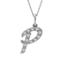 Cargar imagen en el visor de la galería, Diamond 1/8 Ct.Tw. Letter P Pendant in 10K White Gold