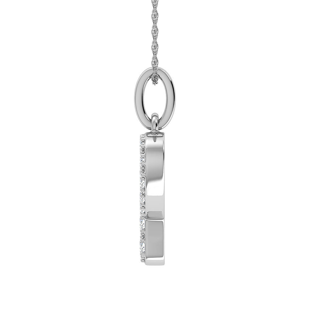 Diamond 1/8 Ct.Tw. Letter P Pendant in 10K White Gold