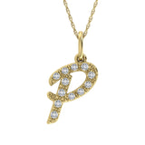 Diamond 1/8 Ct.Tw. Letter P Pendant in 10K Yellow Gold