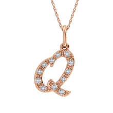 Cargar imagen en el visor de la galería, Diamond 1/8 Ct.Tw. Letter Q Pendant in 10K Rose Gold