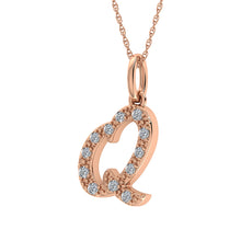 Cargar imagen en el visor de la galería, Diamond 1/8 Ct.Tw. Letter Q Pendant in 10K Rose Gold