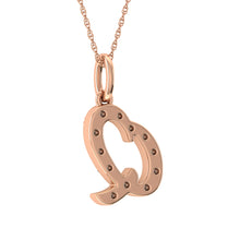 Cargar imagen en el visor de la galería, Diamond 1/8 Ct.Tw. Letter Q Pendant in 10K Rose Gold