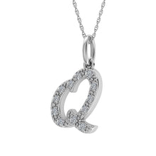 Load image into Gallery viewer, Diamond 1/8 Ct.Tw. Letter Q Pendant in 10K White Gold