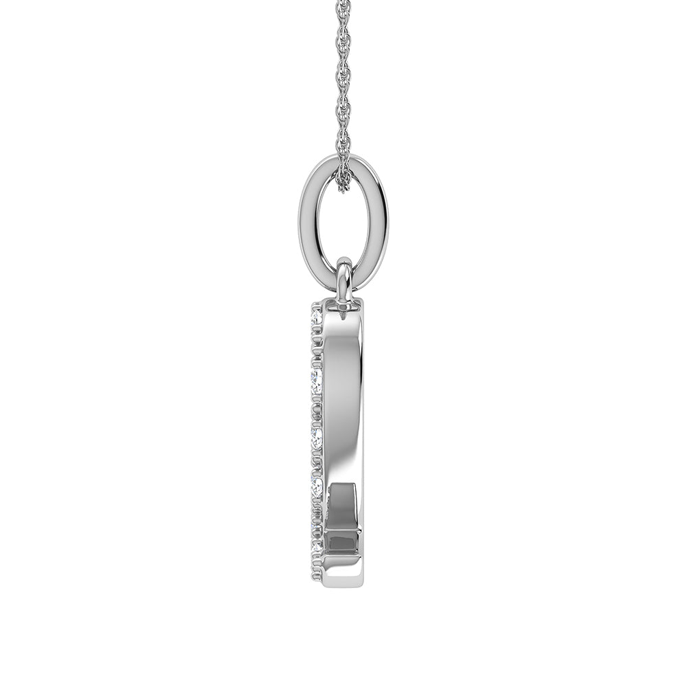 Diamond 1/8 Ct.Tw. Letter Q Pendant in 10K White Gold