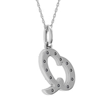 Load image into Gallery viewer, Diamond 1/8 Ct.Tw. Letter Q Pendant in 10K White Gold