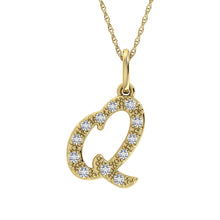 Cargar imagen en el visor de la galería, Diamond 1/8 Ct.Tw. Letter Q Pendant in 10K Yellow Gold