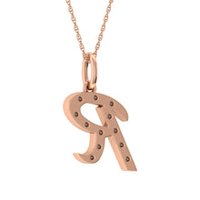 Load image into Gallery viewer, Diamond 1/8 Ct.Tw. Letter R Pendant in 10K Rose Gold