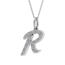 Load image into Gallery viewer, Diamond 1/8 Ct.Tw. Letter R Pendant in 10K White Gold