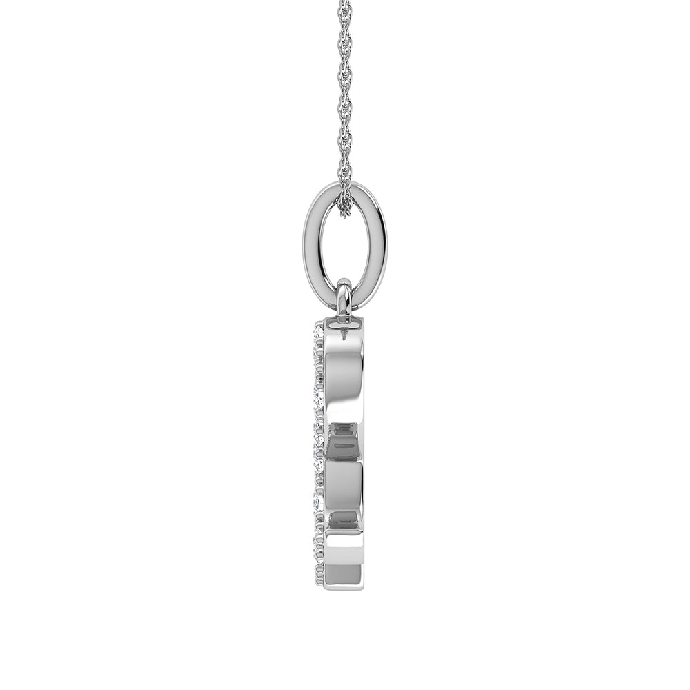 Diamond 1/8 Ct.Tw. Letter R Pendant in 10K White Gold