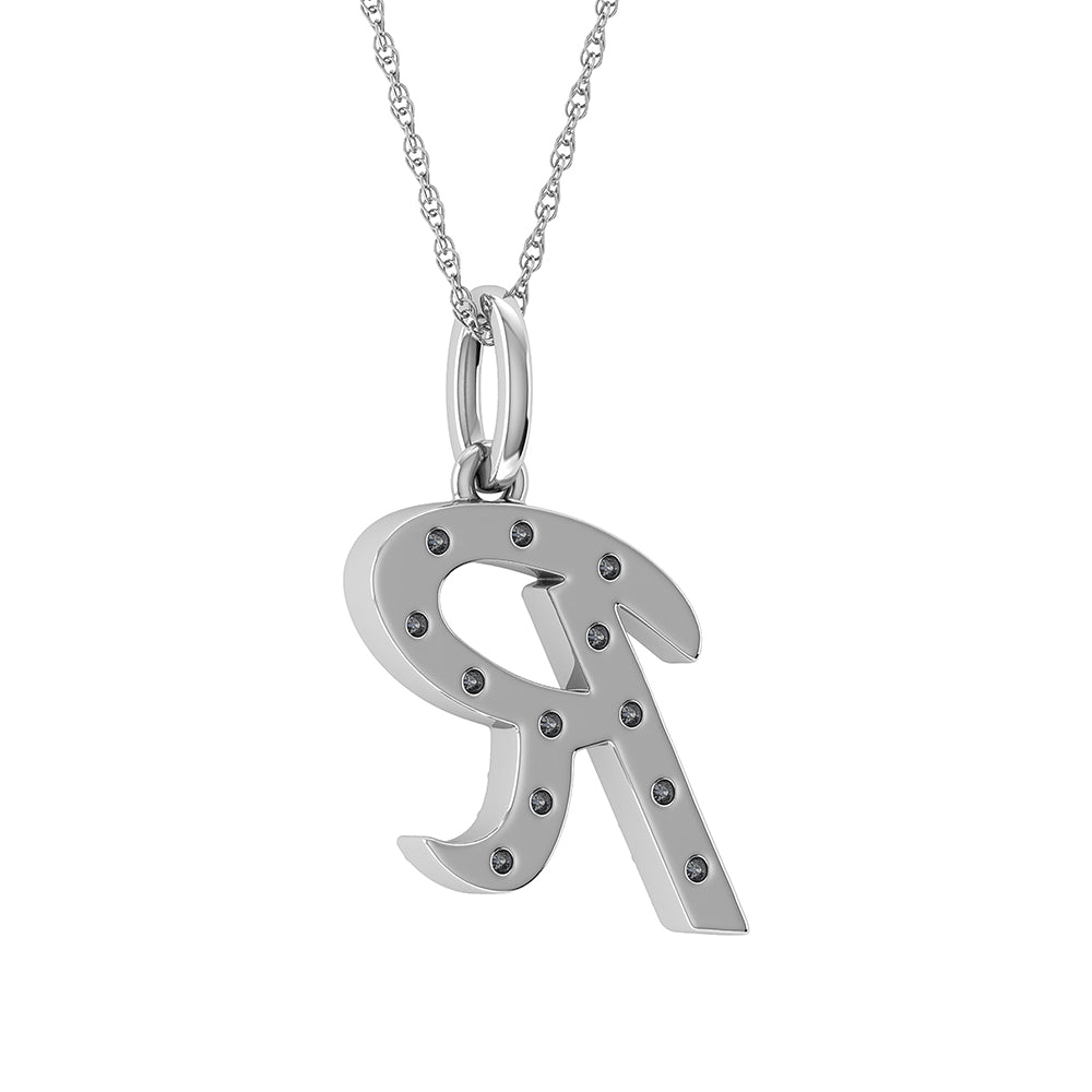 Diamond 1/8 Ct.Tw. Letter R Pendant in 10K White Gold