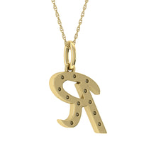 Load image into Gallery viewer, Diamond 1/8 Ct.Tw. Letter R Pendant in 10K Yellow Gold