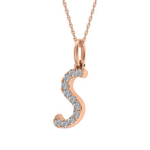 Cargar imagen en el visor de la galería, Diamond 1/8 Ct.Tw. Letter S Pendant in 10K Rose Gold