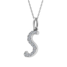 Cargar imagen en el visor de la galería, Diamond 1/8 Ct.Tw. Letter S Pendant in 10K White Gold