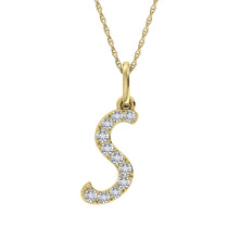 Cargar imagen en el visor de la galería, Diamond 1/8 Ct.Tw. Letter S Pendant in 10K Yellow Gold